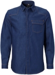 JMP Wear Vlamvertragend Shirts Adwa Drukknopen Denim- katoen denimblauw(DENIM BLUE)